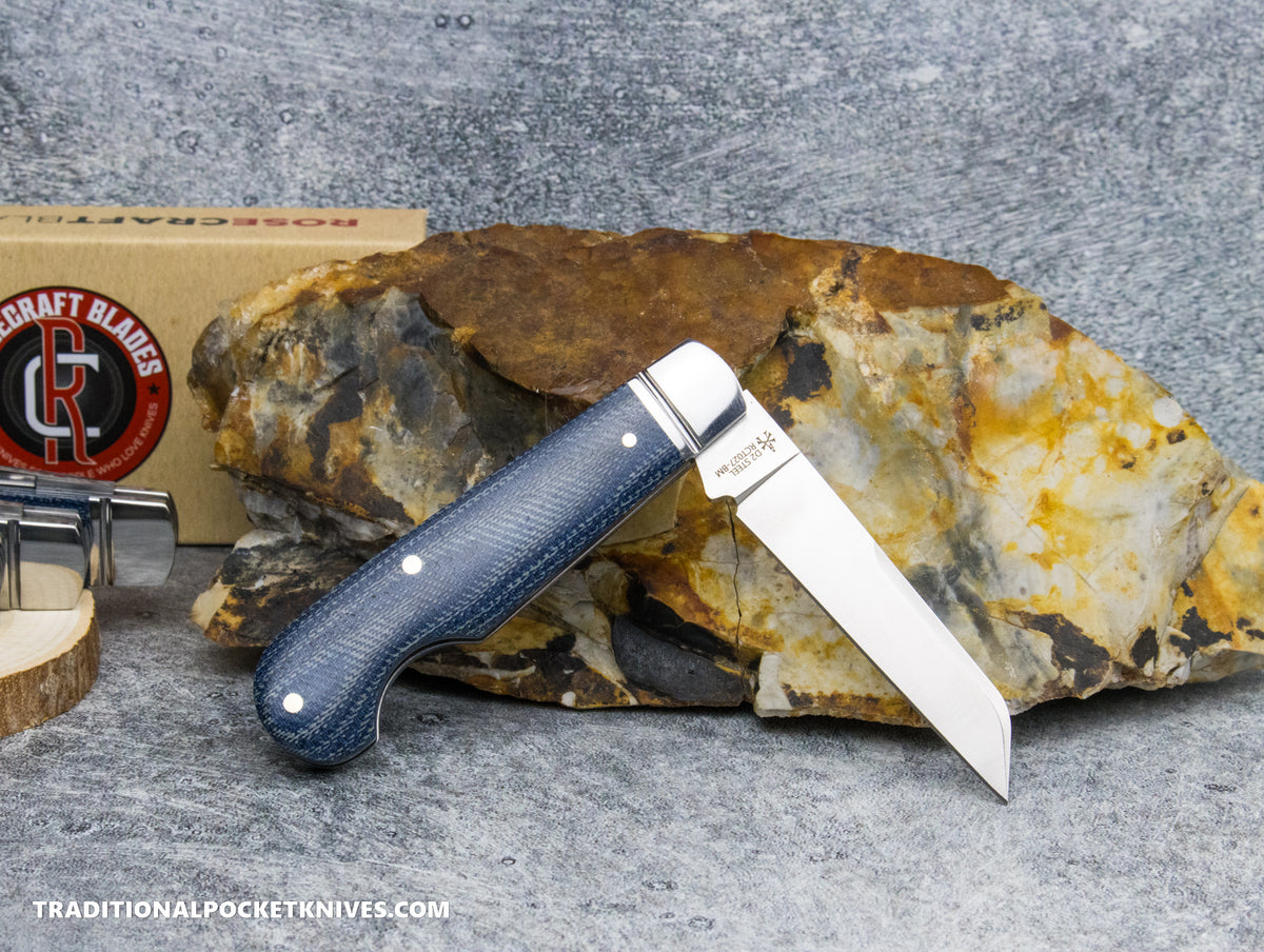 RoseCraft Blades Elk River Easy Open Jack Blue Denim Micarta (RCT027-BM)