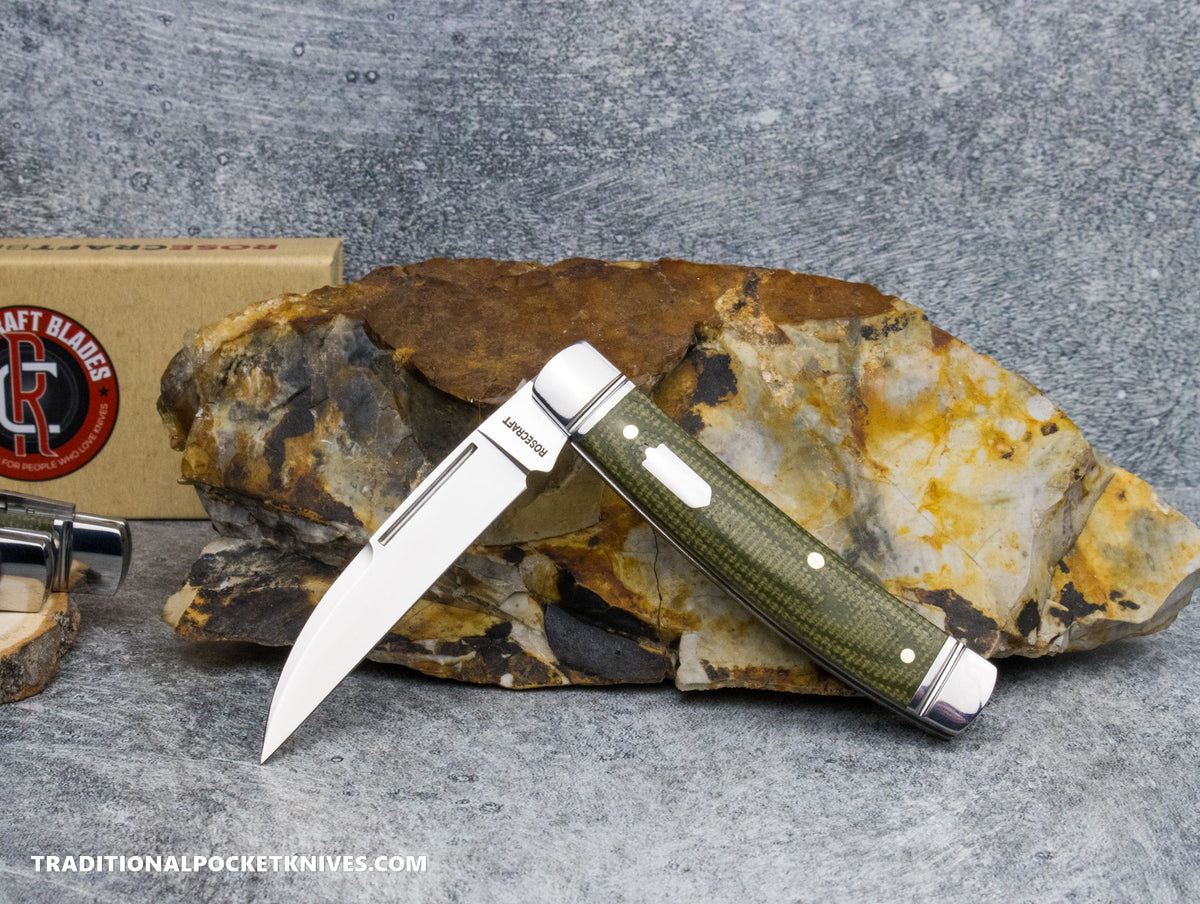 RoseCraft Blades Mud Creek Congress Green Micarta (RCT028-LGM)