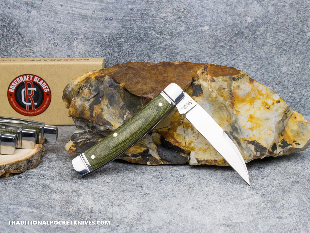 RoseCraft Blades Mud Creek Congress Green Micarta (RCT028-LGM)