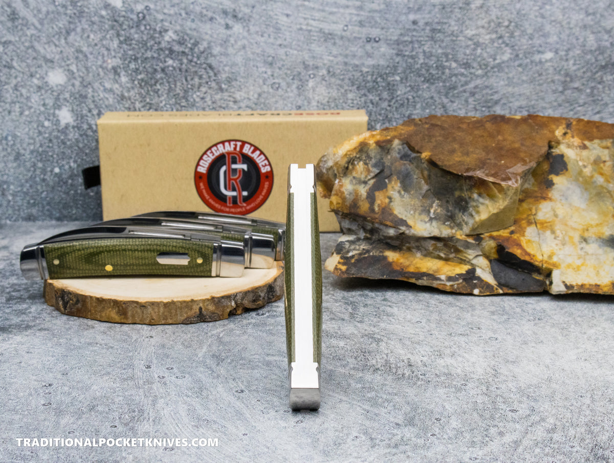 RoseCraft Blades Mud Creek Congress Green Micarta (RCT028-LGM)
