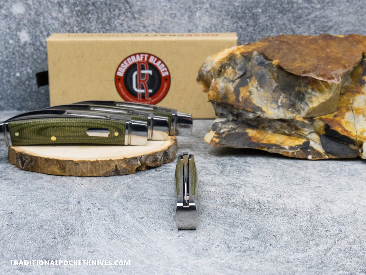 RoseCraft Blades Mud Creek Congress Green Micarta (RCT028-LGM)