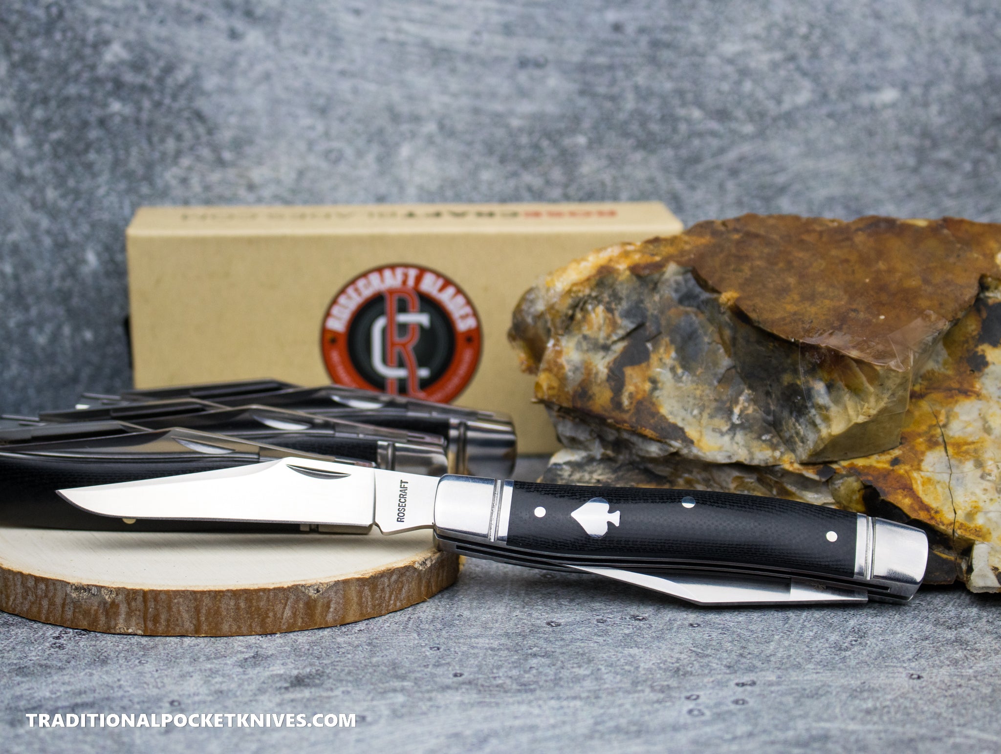 RoseCraft Blades Sequatchie River Muskrat Black Micarta (RCT018