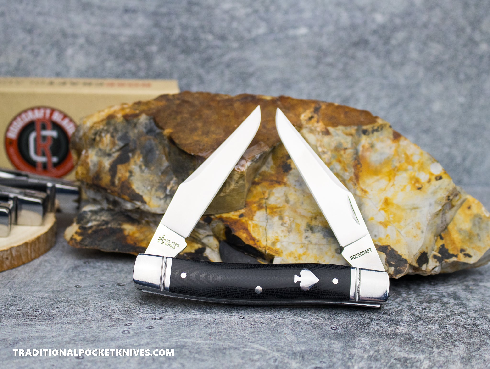 Rattta　コラッタ ●シャドウレス　Shadowless　ウィザーズ　② RoseCraft Blades Sequatchie River Muskrat Black Micarta (RCT018
