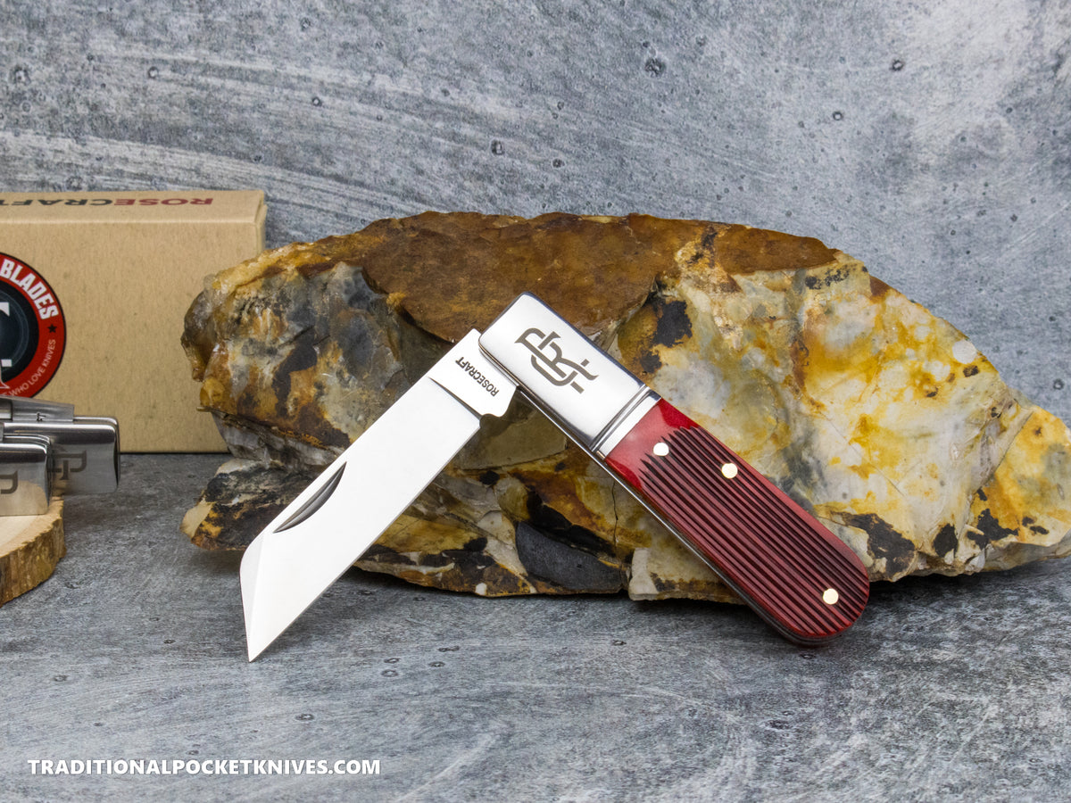 RoseCraft Blades Beaver Creek Barlow Red Barnboard Jigged Bone (RCT006-RBJ)