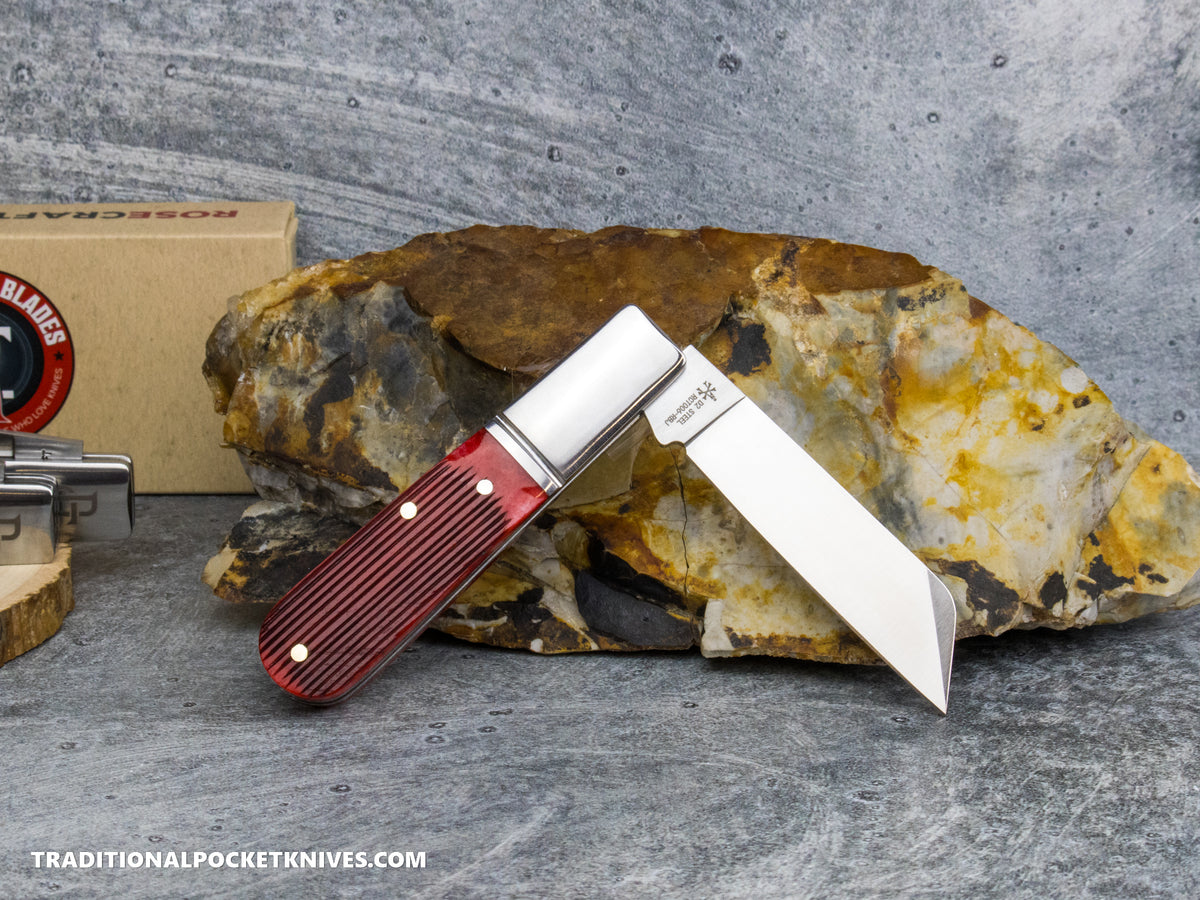 RoseCraft Blades Beaver Creek Barlow Red Barnboard Jigged Bone (RCT006-RBJ)