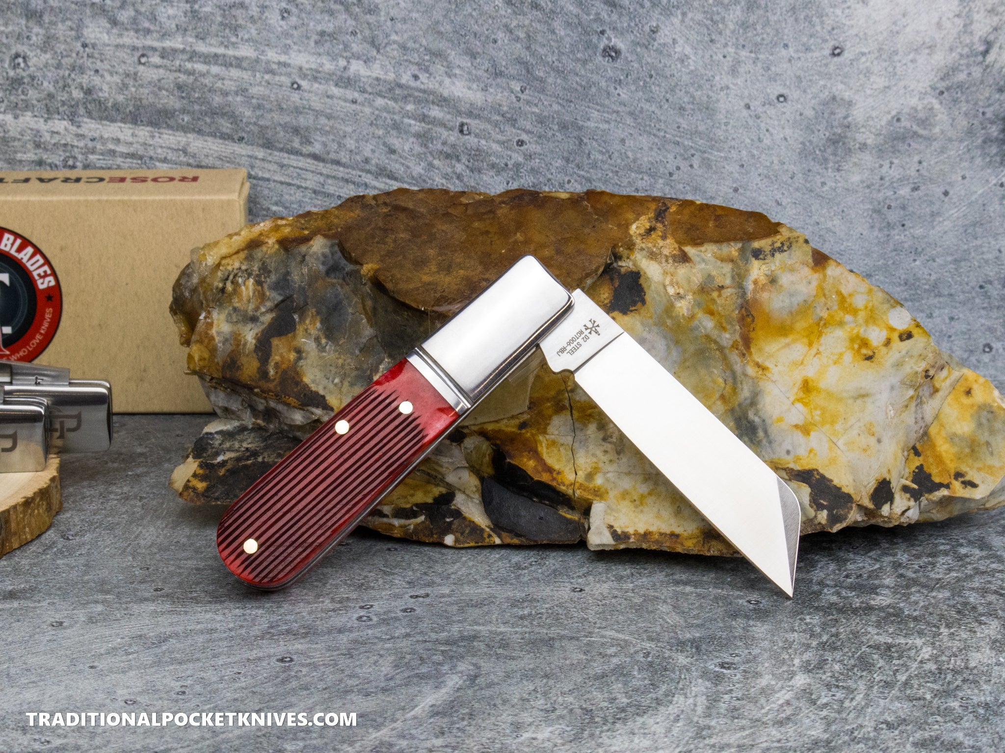 RoseCraft Blades Beaver Creek Barlow Red Barnboard Jigged Bone