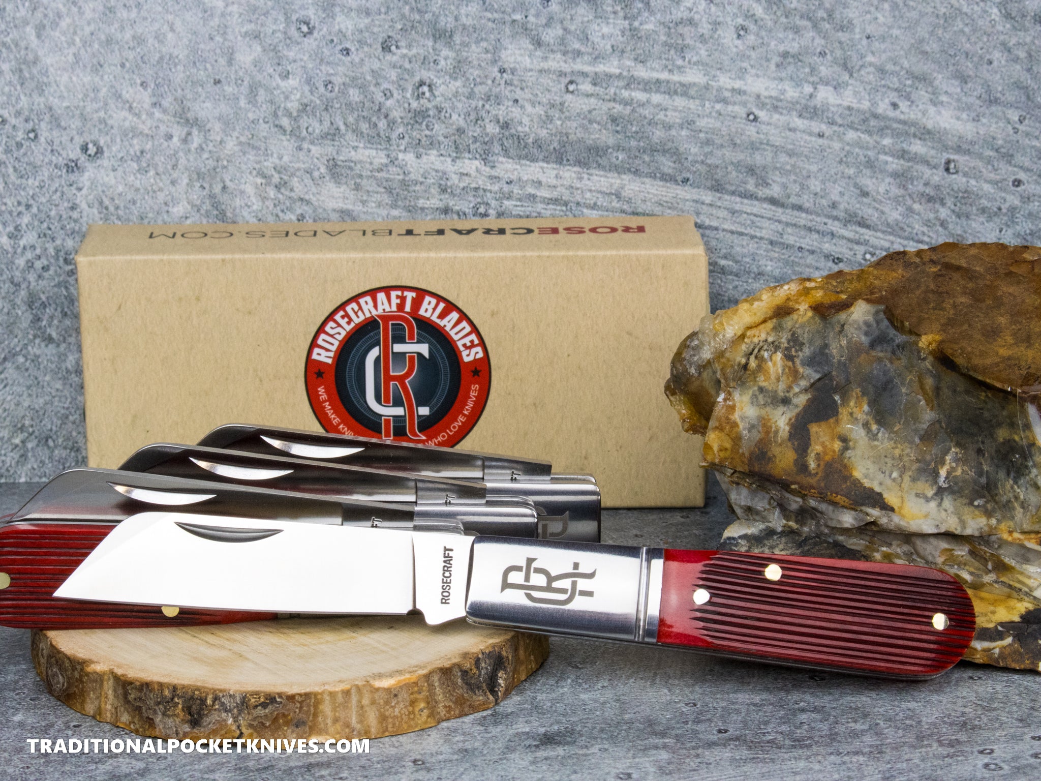 RoseCraft Blades Beaver Creek Barlow Red Barnboard Jigged Bone