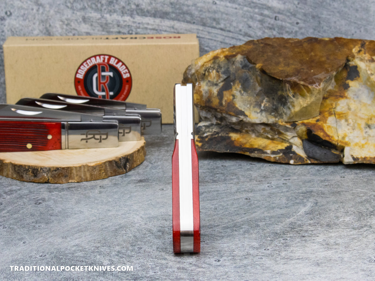 RoseCraft Blades Beaver Creek Barlow Red Barnboard Jigged Bone (RCT006-RBJ)