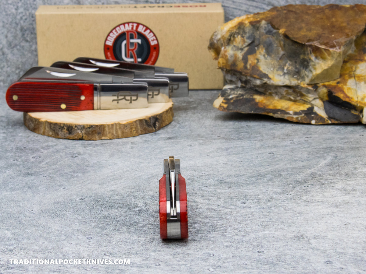 RoseCraft Blades Beaver Creek Barlow Red Barnboard Jigged Bone (RCT006-RBJ)
