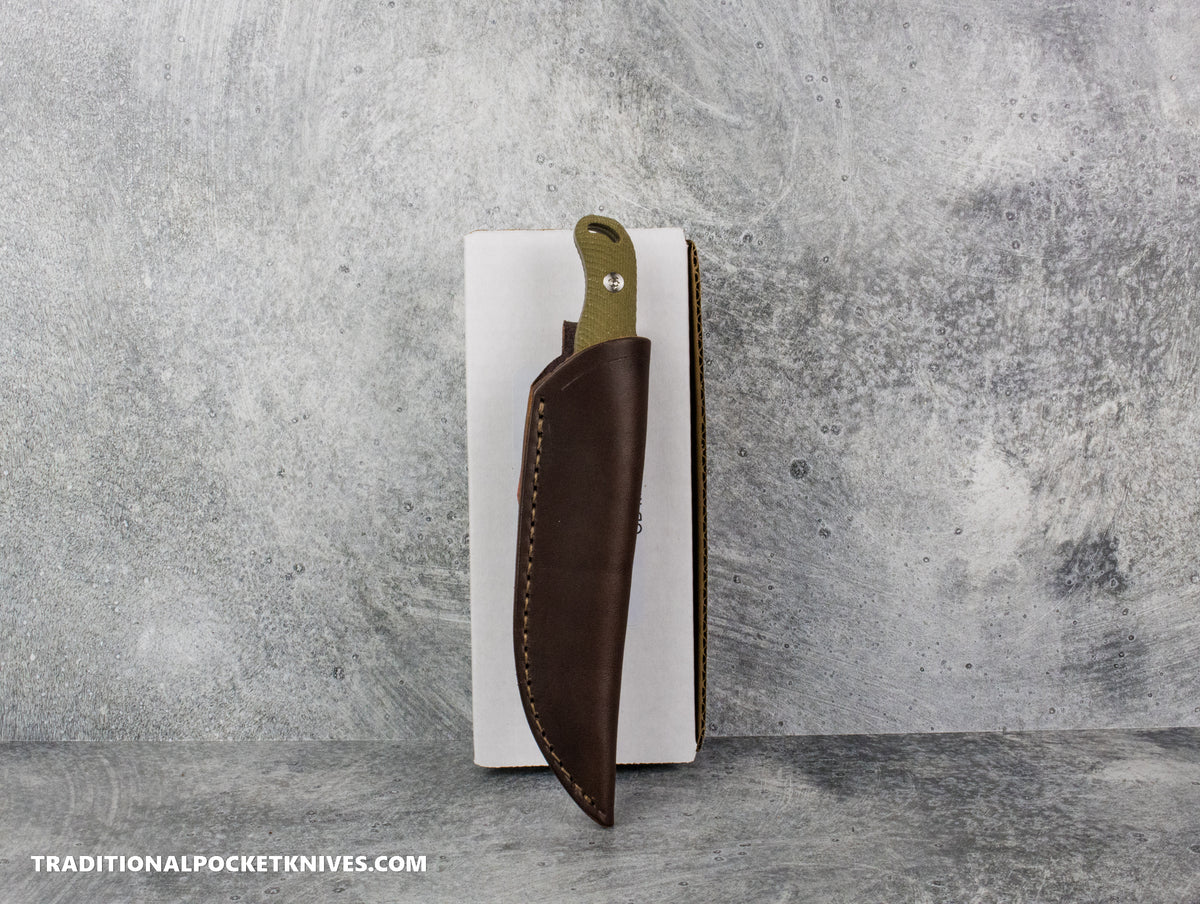 Hellbender Blade Co. Ranch Hand - OD Green Micarta Tumbled Magnacut