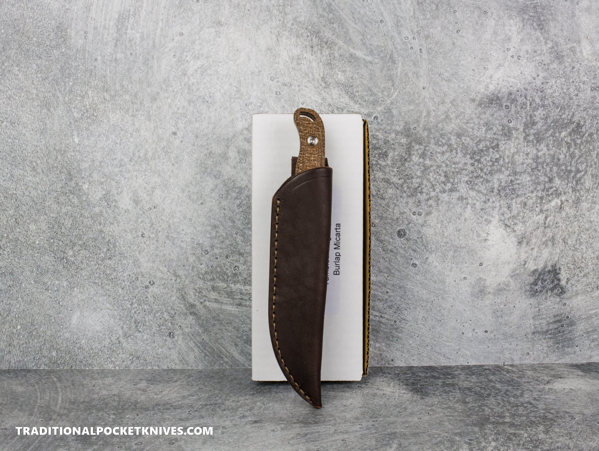 Hellbender Blade Co. Ranch Hand - Burlap Micarta Tumbled Magnacut