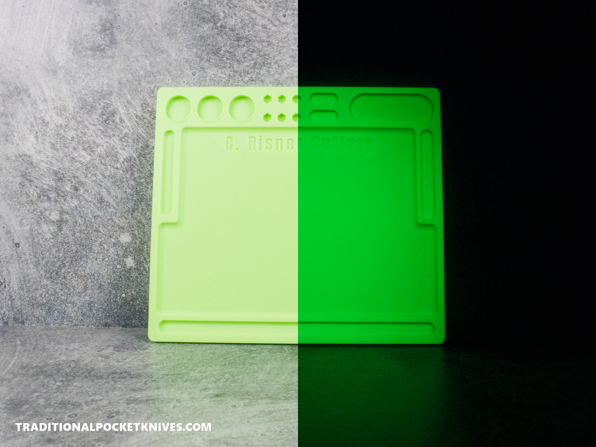 C. Risner Cutlery Knife Breakdown Tray Glow in the Dark Green V2