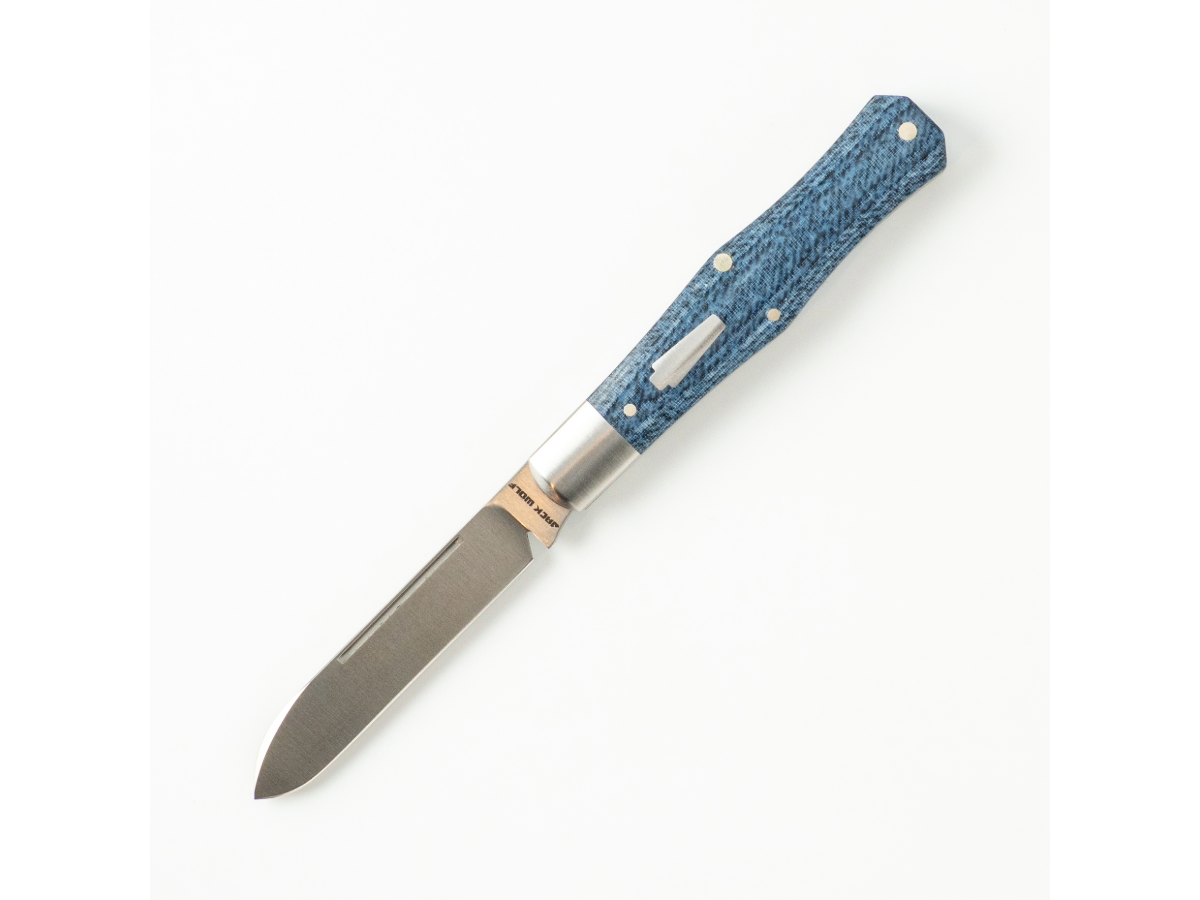 Jack Wolf Knives Gateway Coffin Vibe Denim Linen Micarta - Gateway Series