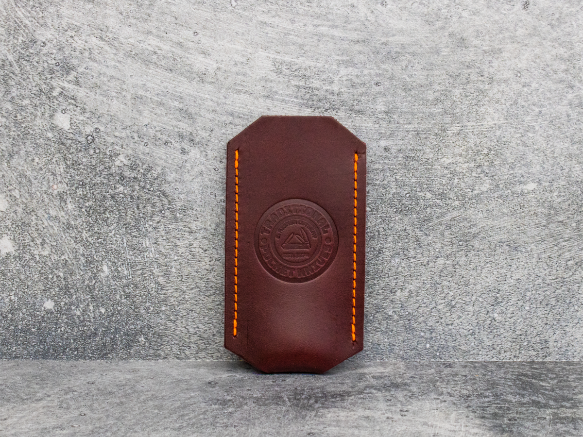 C. Risner Cutlery Premium Logo Leather Knife Slip Small - Autumn Sunset Buttero