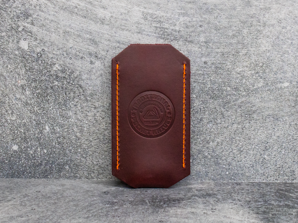 C. Risner Cutlery Premium Logo Leather Knife Slip Small - Autumn Sunset Buttero
