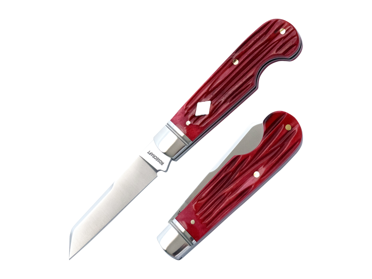 RoseCraft Blades Elk River Easy Open Jack Red Jigged Bone (RCT027-RJB)