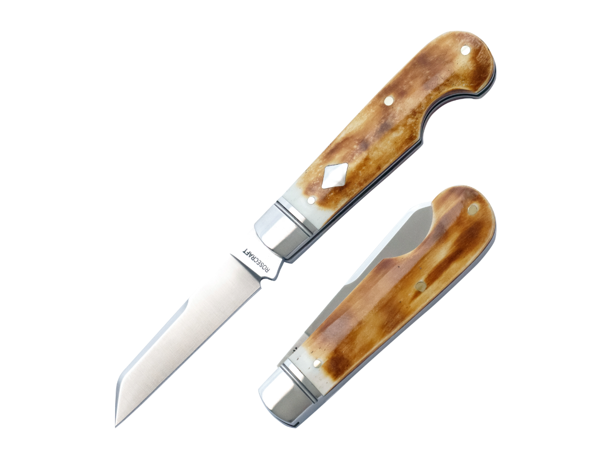 RoseCraft Blades Elk River Easy Open Jack Toasted White Bone (RCT027-TWB)