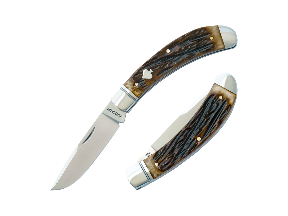 RoseCraft Blades Obed Creek Bow Trapper Dapper Jigged Bone (RCT015-DJB)