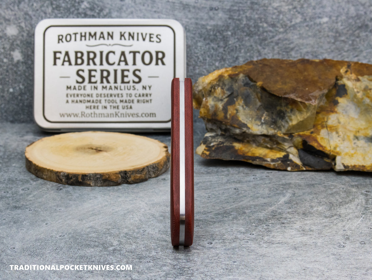 Rothman Knives Gentlemen's Trapper Red Canvas Micarta Wharncliffe - Fabricator Series
