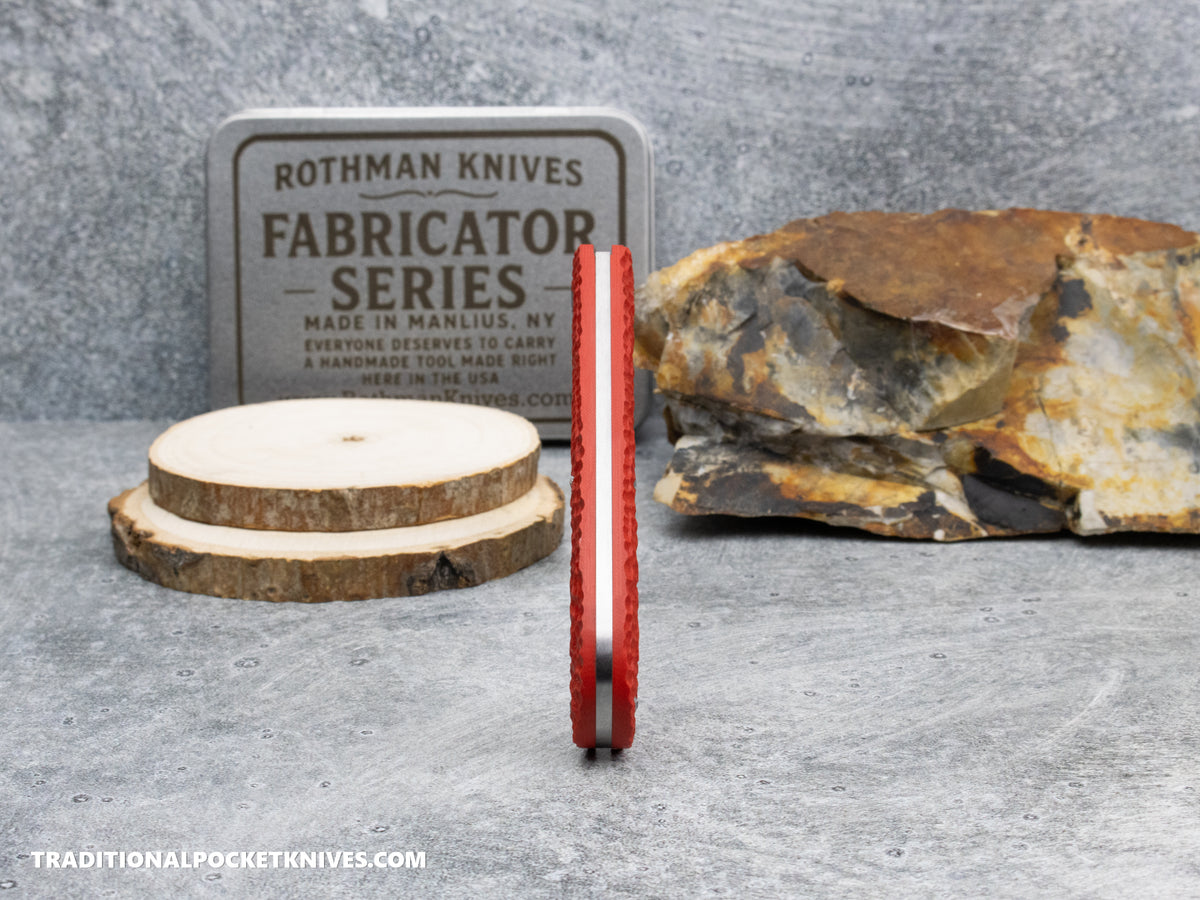 Rothman Knives Gentlemen's Trapper Red Jigged G10 Spearpoint - Fabricator Series