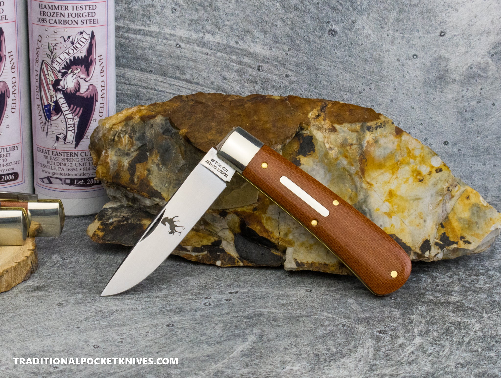 Great Eastern Cutlery #745125 Tidioute Cutlery Mustang Rust Linen