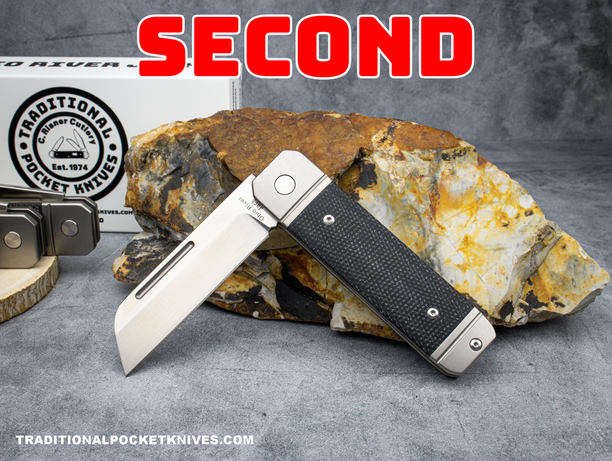 COSMETIC SECONDS: Ohio River Jack: Single Sheepsfoot Black Canvas Micarta
