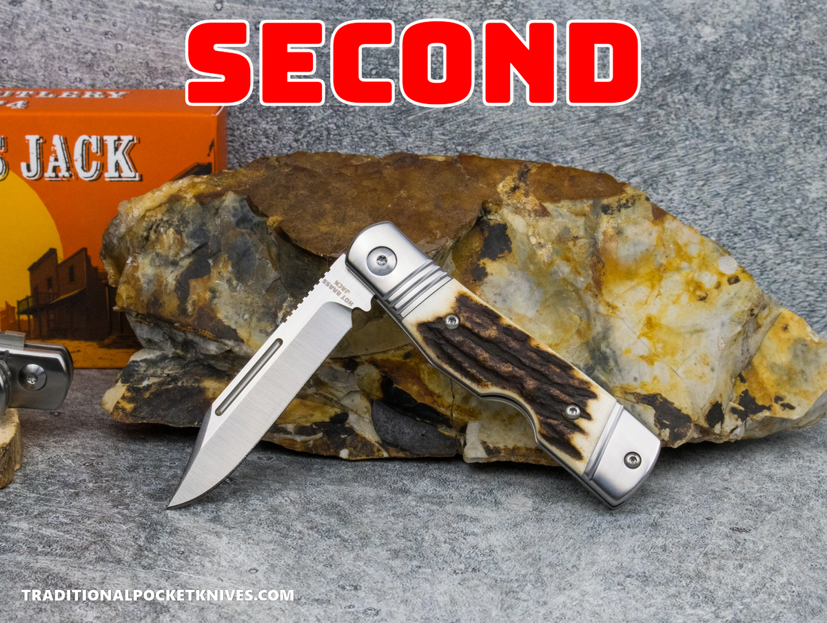 COSMETIC SECONDS: Hot Brass Jack: Stag - Clip Point 154CM