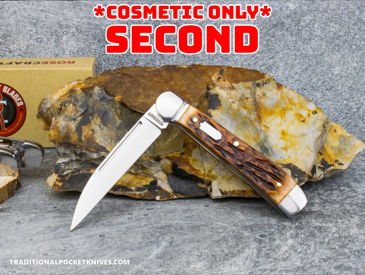 COSMETIC SECONDS: RoseCraft Blades Snake Creek Copperhead Dapper Jigged Bone (RCT035-DJB)