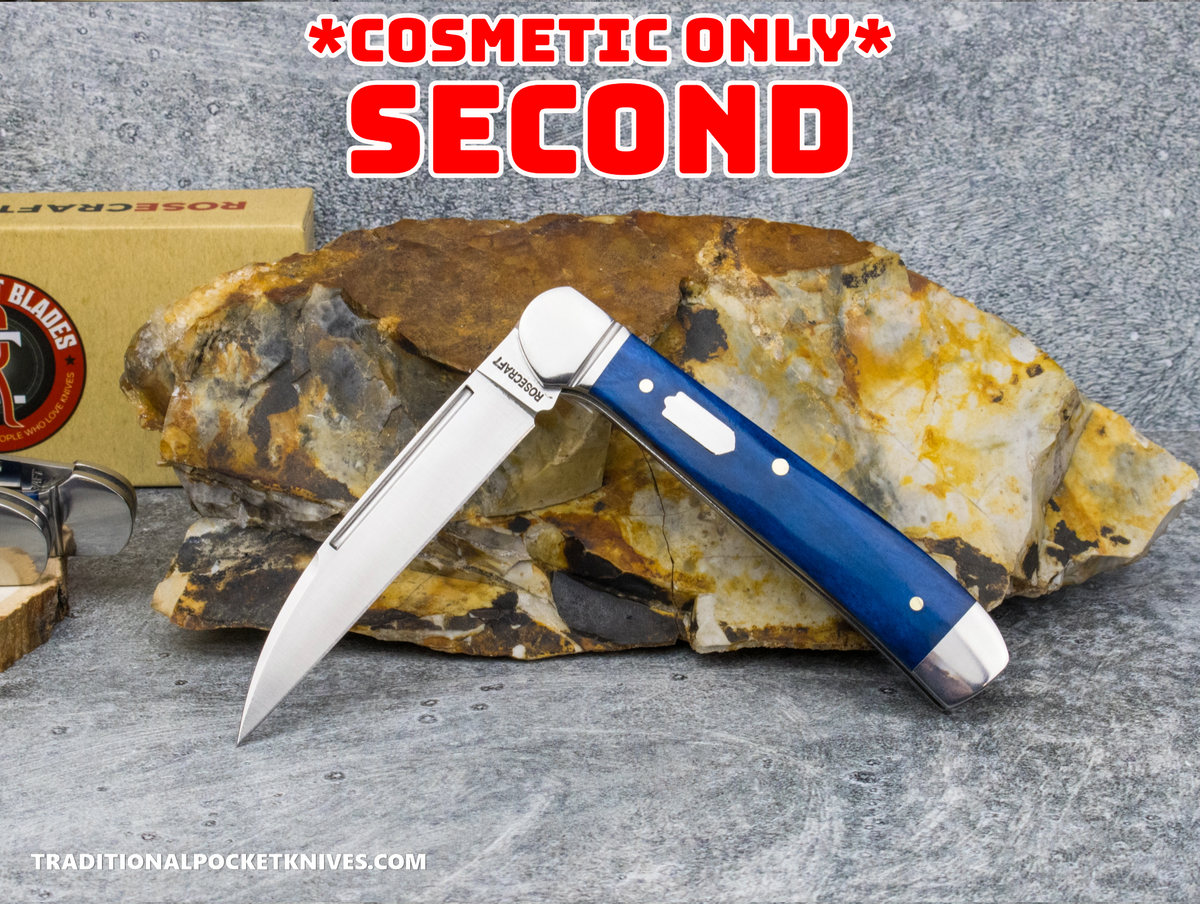 COSMETIC SECONDS: RoseCraft Blades Snake Creek Copperhead Vintage Blue Bone (RCT035-VBB)