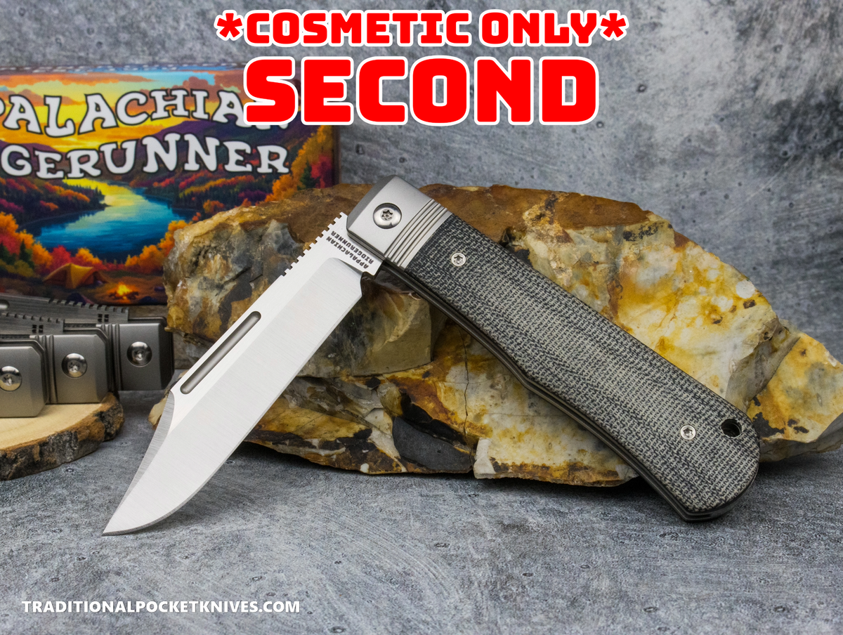 COSMETIC SECONDS: Appalachian Ridgerunner: Black Micarta - Clip Point S90V
