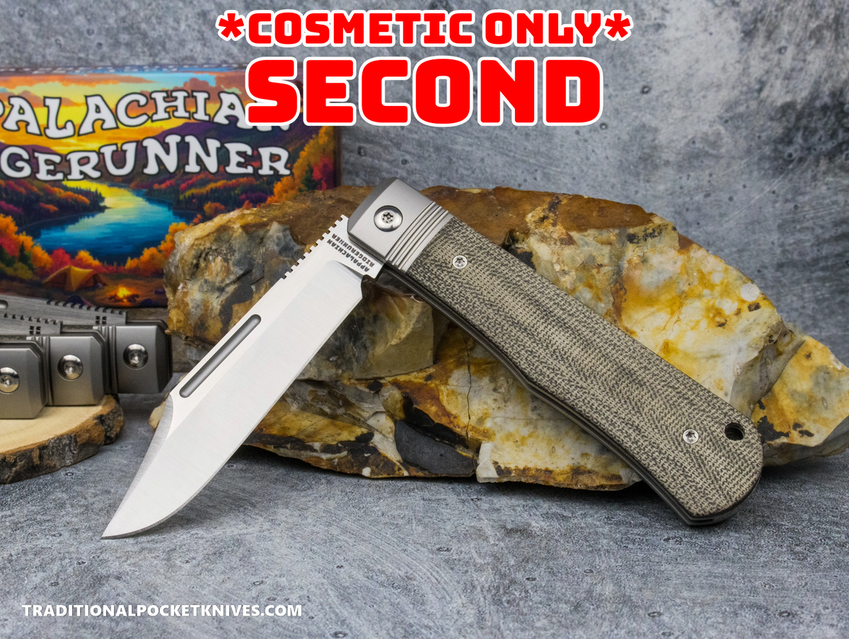 COSMETIC SECONDS: Appalachian Ridgerunner: Green Micarta - Clip Point S90V
