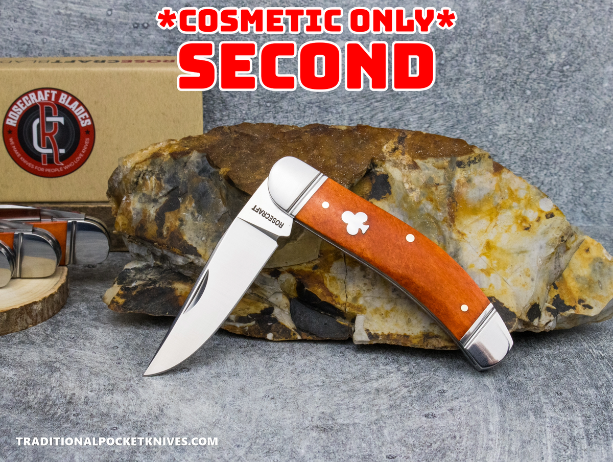 COSMETIC SECONDS: RoseCraft Blades (C. Risner Cutlery / TPK Exclusive) Stinking Creek Sowbelly Bourbon Bone (RCT023-BOU)