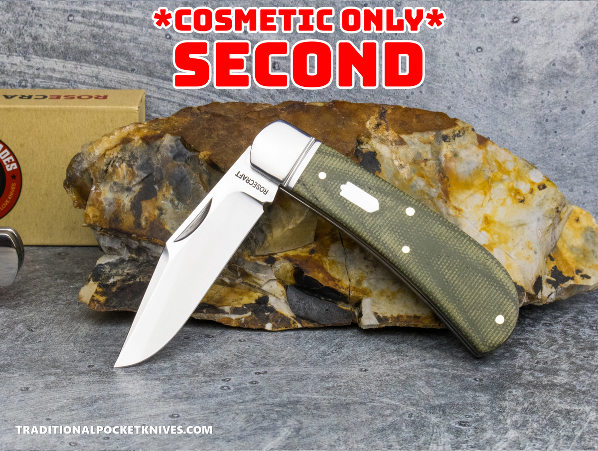 COSMETIC SECONDS: RoseCraft Blades Hatchie River Jack Light Green Micarta (RCT033-LGM)