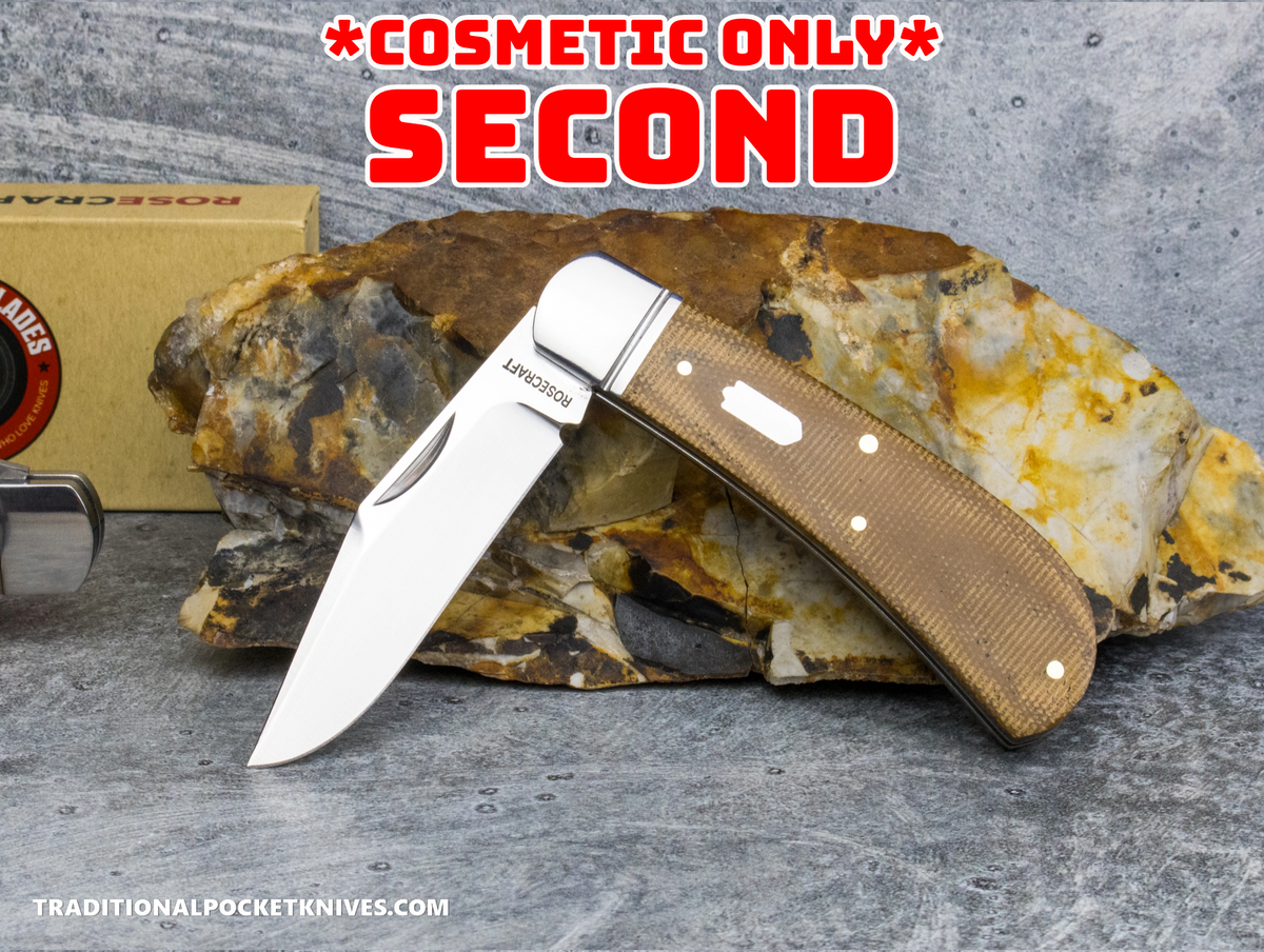 COSMETIC SECONDS: RoseCraft Blades Hatchie River Jack Light Brown Micarta (RCT033-LBM)