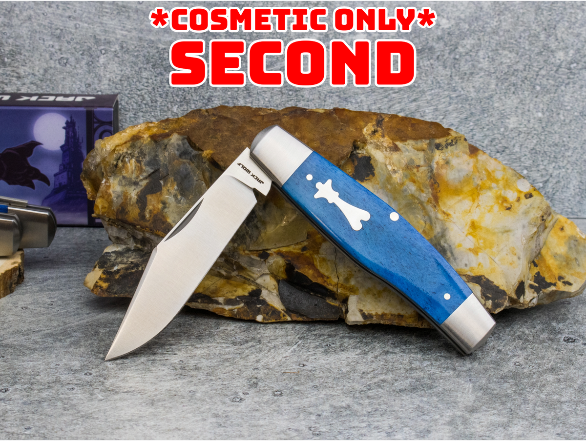 COSMETIC SECONDS: Jack Wolf Knives Gateway Stockman Smooth Blue Bone - Gateway Series