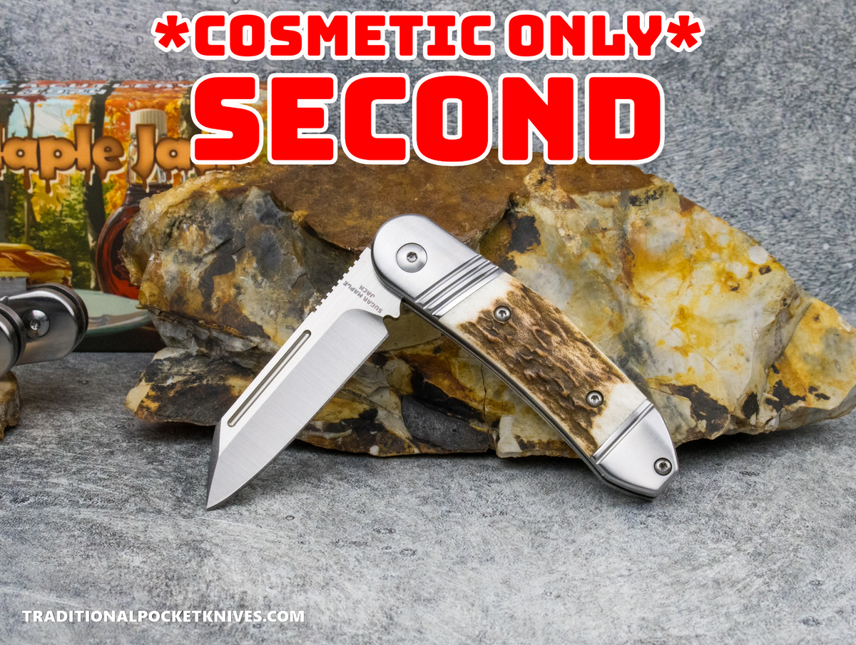 COSMETIC SECONDS: Sugar Maple Jack: Stag - Modified Sheepsfoot 154CM