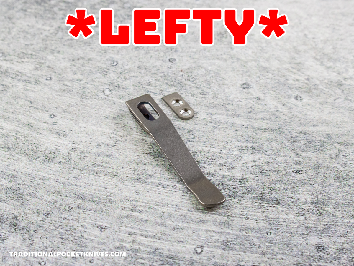 Lynch Northwest Exclusive: QSP Penguin Glyde Lock Left Handed Titanium Clip - Stonewashed