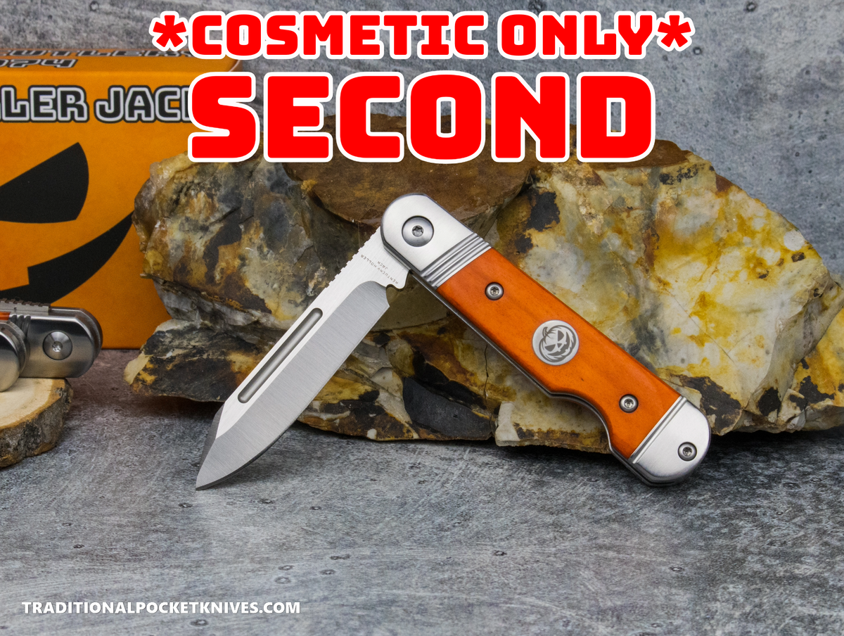 COSMETIC SECONDS: Kentucky Holler Jack: Jack-o'-lantern Smooth Orange Bone - Spearpoint 154CM