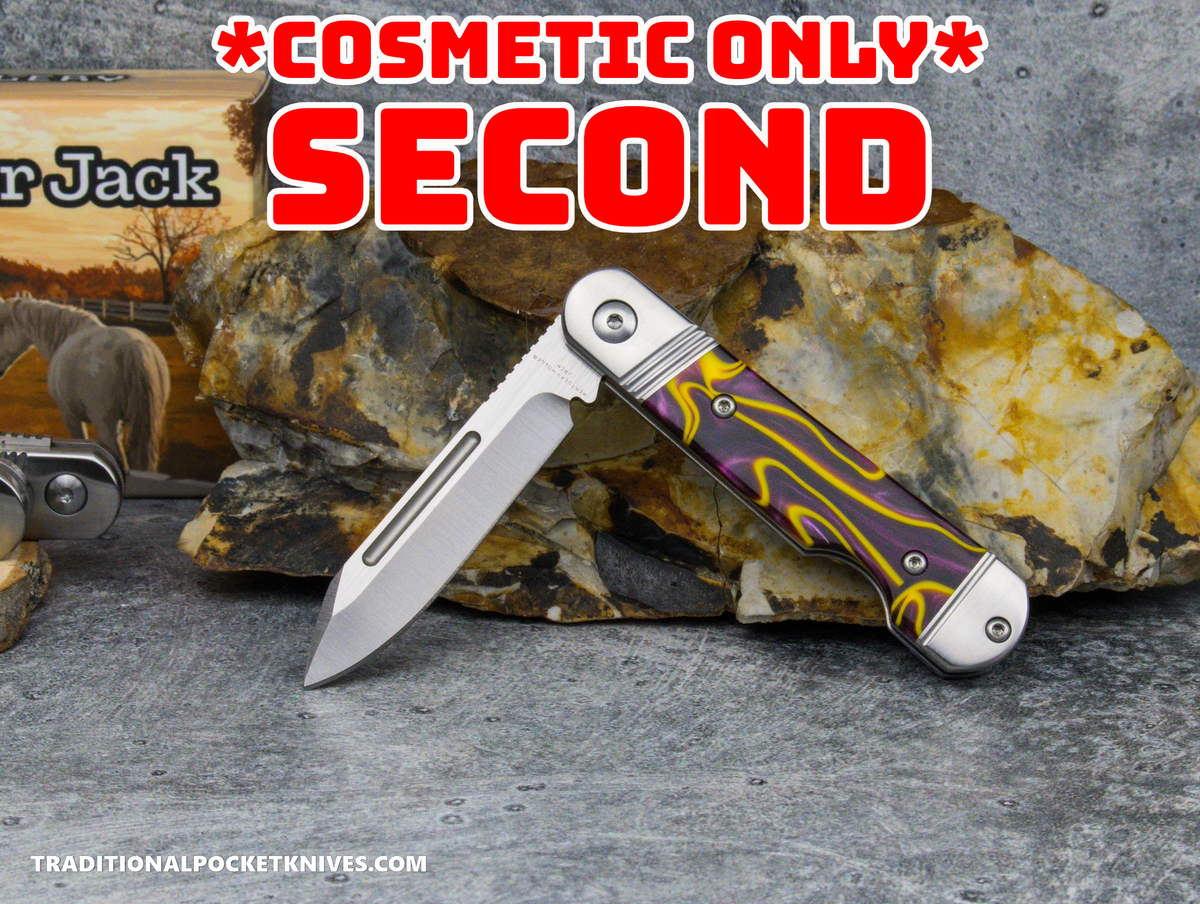 COSMETIC SECONDS: Kentucky Holler Jack: Kirinite Ultraviolet Acrylic - Spearpoint 154CM
