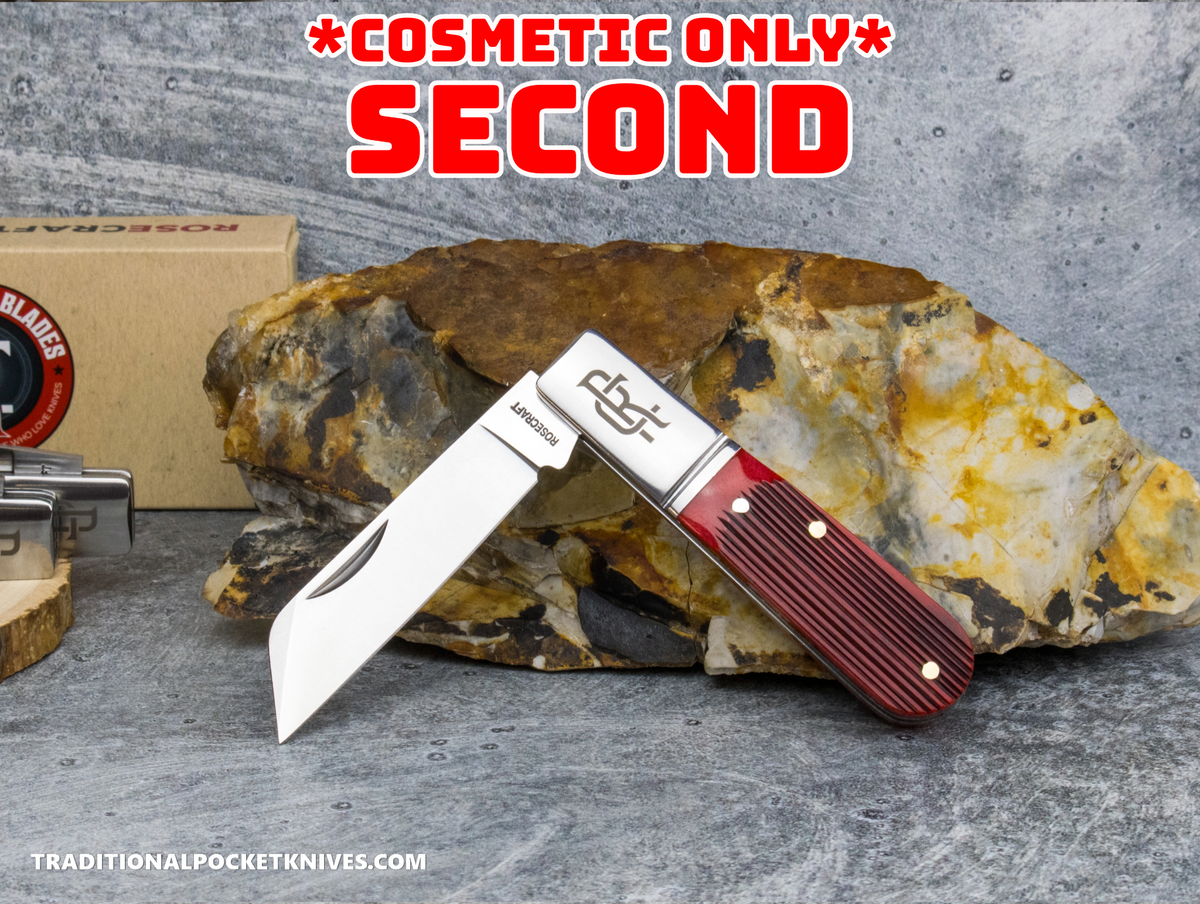 COSMETIC SECONDS: RoseCraft Blades Beaver Creek Barlow Red Barnboard Jigged Bone (RCT006-RBJ)