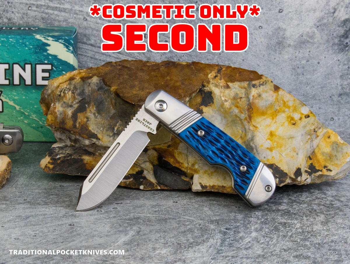 COSMETIC SECONDS: Coastline Jack: Blue Jigged Bone - Modified Spey Blade 154CM