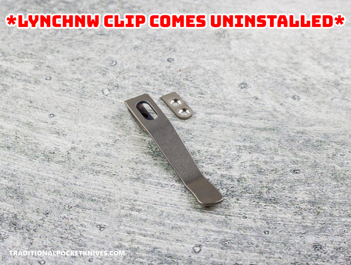 QSP Exclusive Penguin Glyde Lock Knife Green Crystalized Titanium 154CM + Lynch Northwest Exclusive Stonewashed Titanium Clip