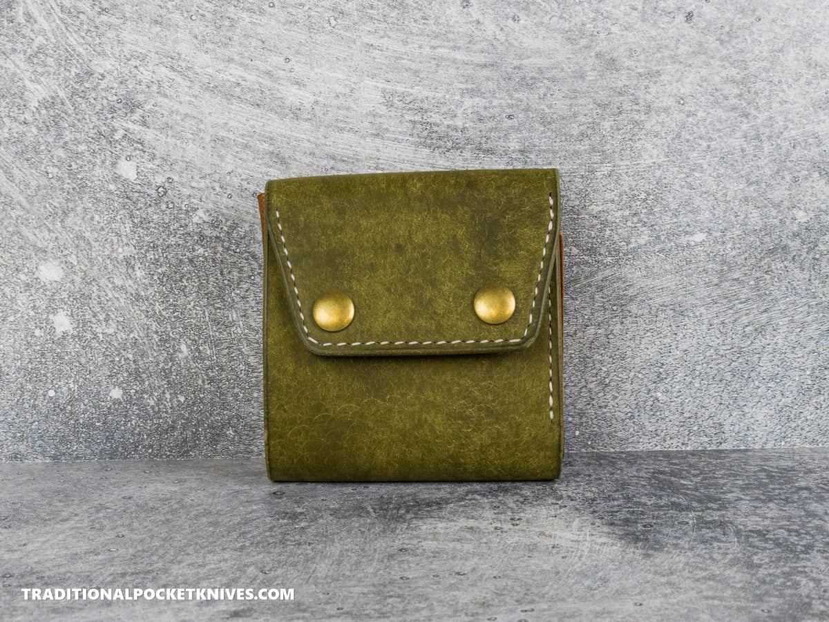 Sage Grouse Leather Cutler's Wallet "Olive Pueblo / Whiskey Hatch"