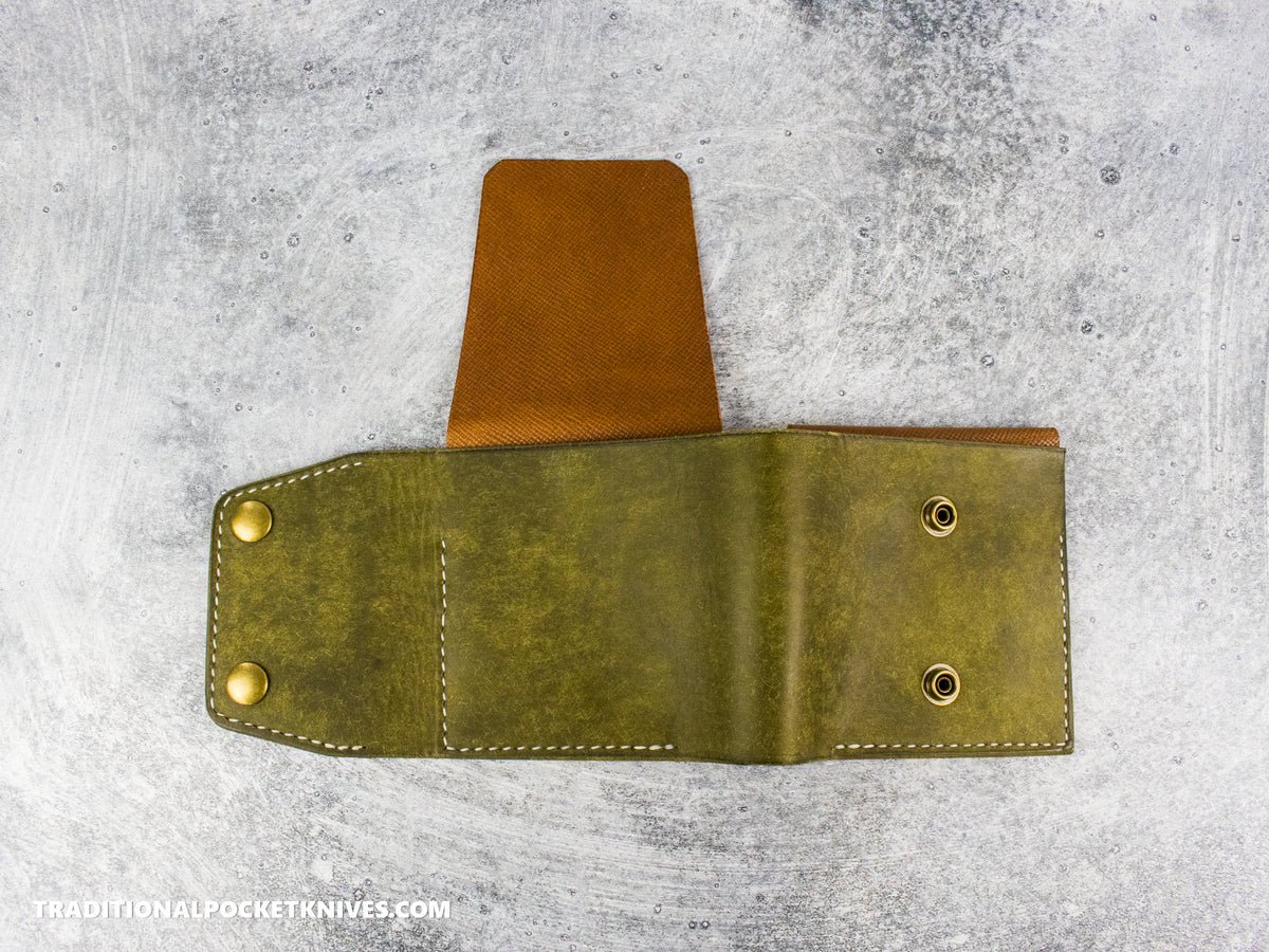 Sage Grouse Leather Cutler's Wallet "Olive Pueblo / Whiskey Hatch"
