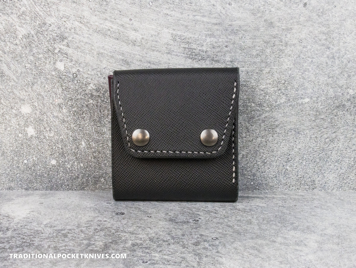 Sage Grouse Leather Cutler&#39;s Wallet &quot;Black Hatch Buttero/Plum Buttero&quot;