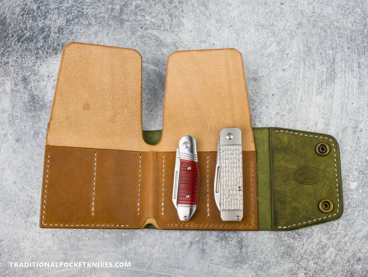 Sage Grouse Leather Cutler&#39;s Wallet &quot;Olive Pueblo/Whiskey Buttero&quot;
