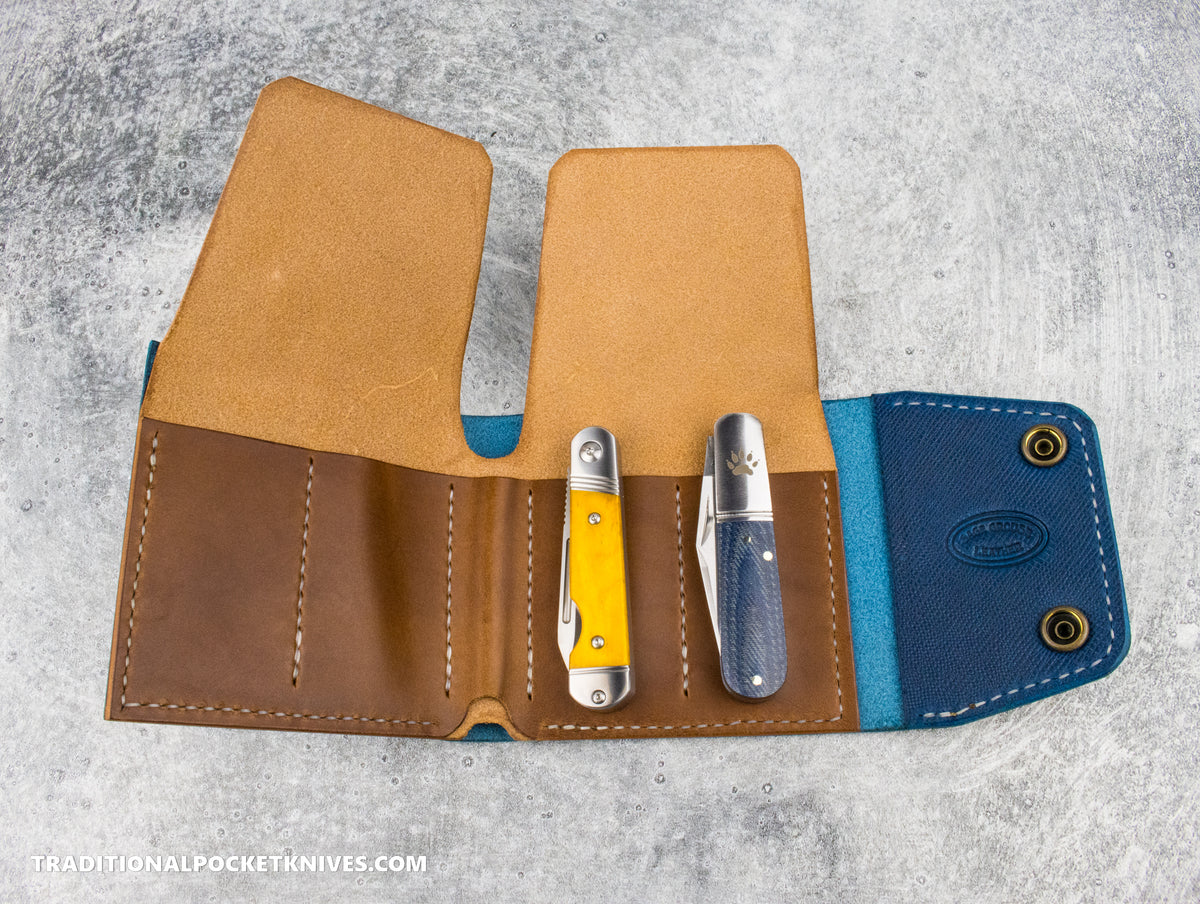 Sage Grouse Leather Cutler&#39;s Wallet &quot;Blue Hatch Buttero/Whiskey Buttero&quot;