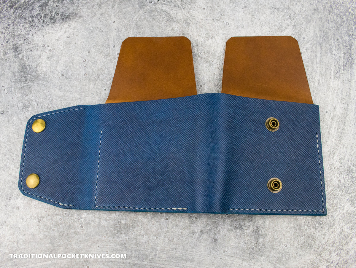 Sage Grouse Leather Cutler&#39;s Wallet &quot;Blue Hatch Buttero/Whiskey Buttero&quot;