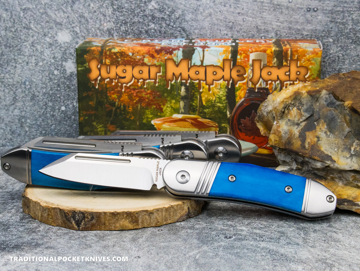 Sugar Maple Jack: Smooth Blue Bone - Modified Sheepsfoot 154CM