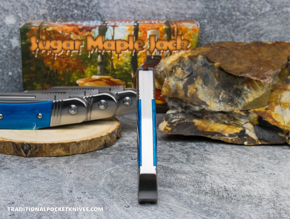 Sugar Maple Jack: Smooth Blue Bone - Modified Sheepsfoot 154CM